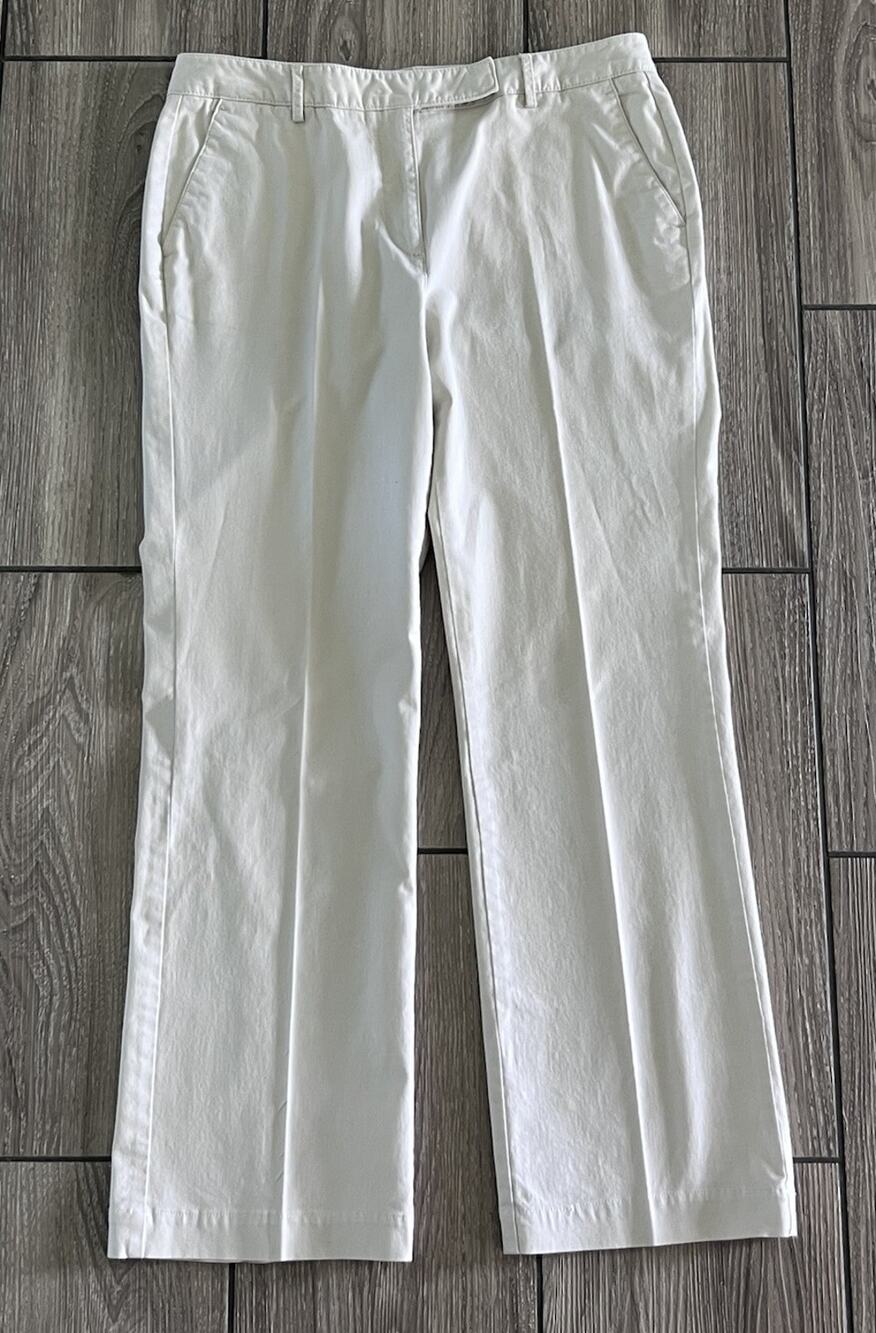 Talbots Heritage Boot Pant Sz 10 (32x29) Beige Khakis Mid Rise Stretch Trousers